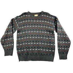 Vintage Natural Issue Crewneck Knit Basket Weave Sweater Men’s Size L